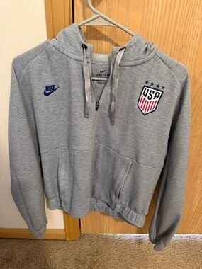 Nike Light Gray USA Crest Dri-FIT Zip Hoodie